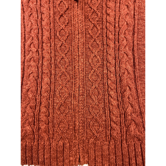 Cabela’s Cable Knit Cotton Quarter Zip Sweater Rust 2XL - Picture 5 of 5